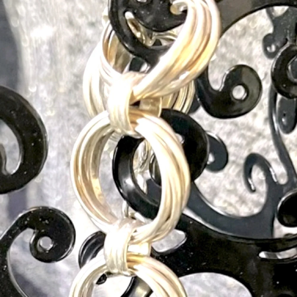 Silpada Vintage Rare Solid Sterling Silver Heavy Multi-Circles Chain Bracelet - Picture 6 of 10